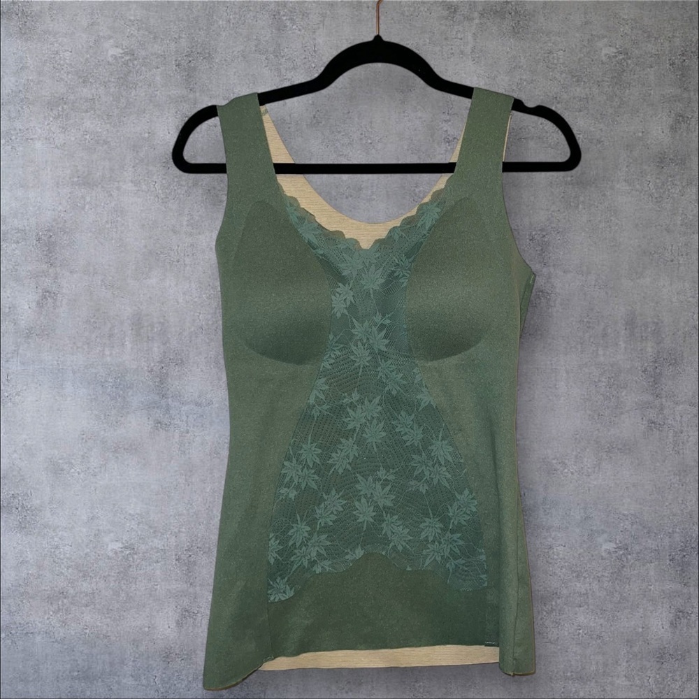 Green hemp‎ Lace Tank Top